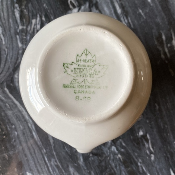 7 Piece Turquoise Restaurantware Heath 1960’s Creamer + 3 Sets of Cups & Saucers - Picture 10 of 11